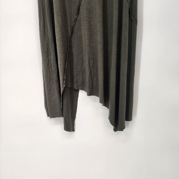 Karen Kane Olive Green Sleeveless Tank Shark Bite Ruffle Midi Dress Women's L - Picture 7 of 8